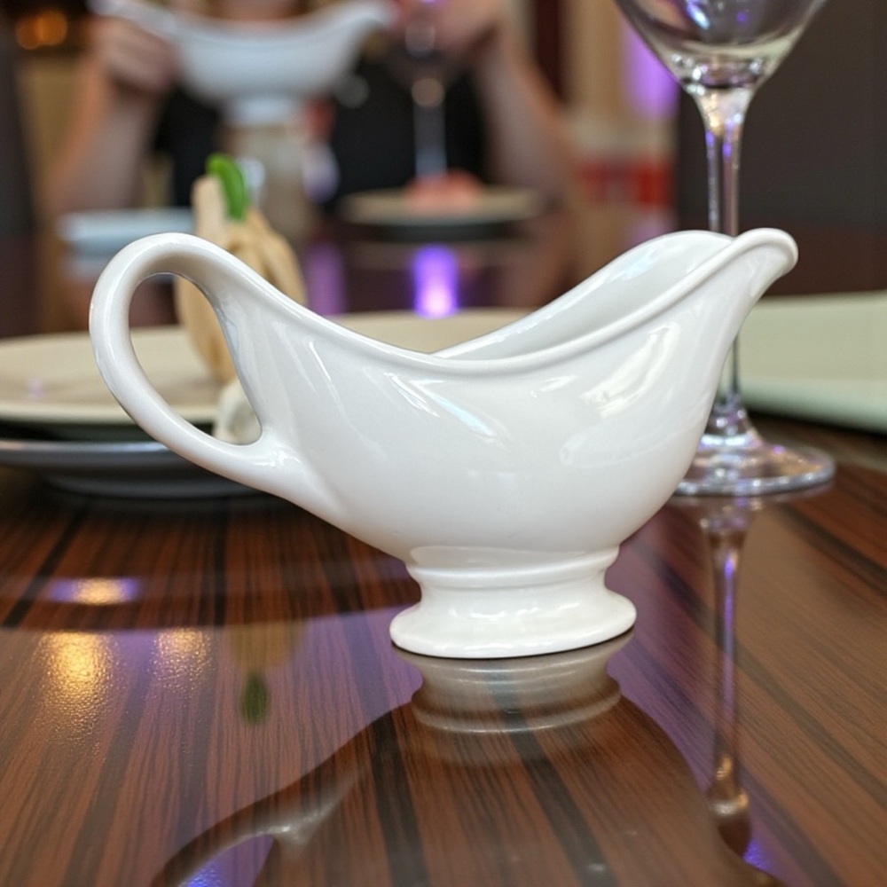 VTG Hall China White Ironstone Gravy Boat Restaurant Ware USA